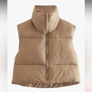 Women's Tan Puffer Vest